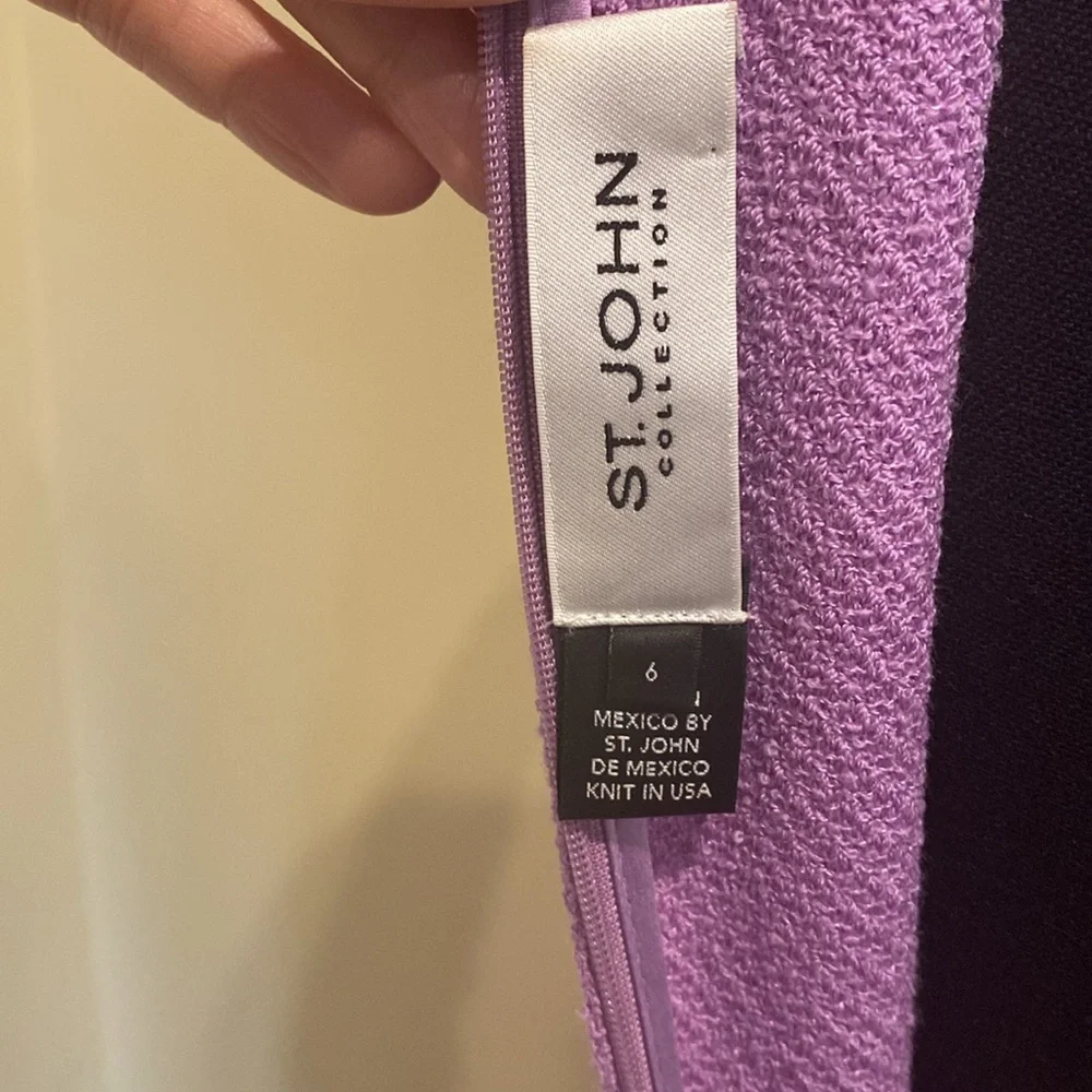 St John Lilac knit sheath dress size 6. Worn once. - Picture 4 of 12